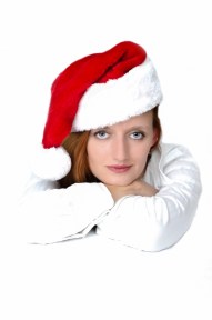 woman-and-santa-claus-hat